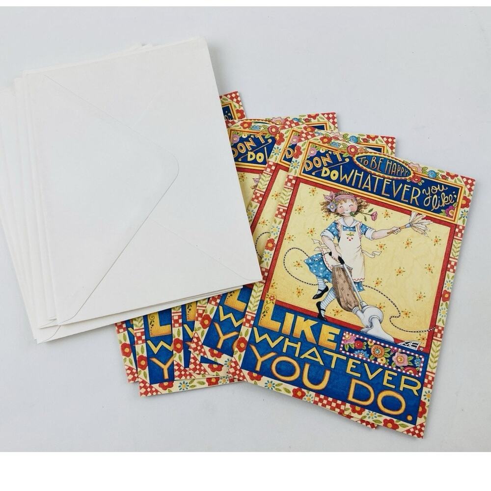 Mary Engelbreit Stationery Lot Journal Note Cards Memo Pad Whatever Like Happy - Picture 3 of 16
